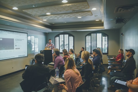 Training session in a professional classroom